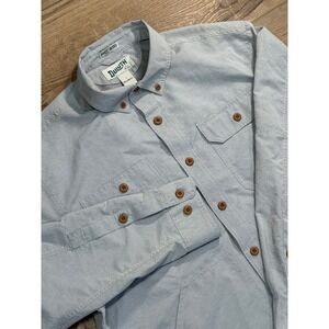 Duluth Mens L Fishing Utility Vented Outdoor LS Untucked Relaxed Light Weight